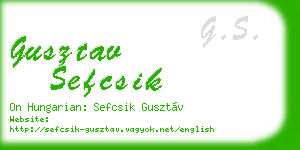 gusztav sefcsik business card
